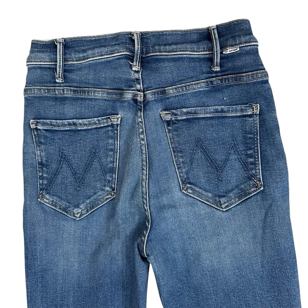 Lil’ Mother Jeans Womens 29 Blue High Rise Lil Hustler Ankle Fray USA Made Denim - Picture 11 of 13